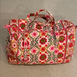 Vera Bradley Pink and Green Floral Travel Bag